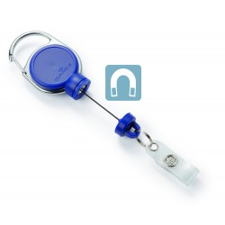 Durable 8329 07 Blue Retractable reel EXTRA STRONG with snap button strap + keyring
